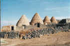 Made of mud-brick, these houses are in the villages east of Hama 