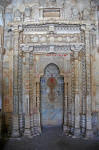 This appears to have been a Hindu wall carving that was later used as the prayer niche in the mosque